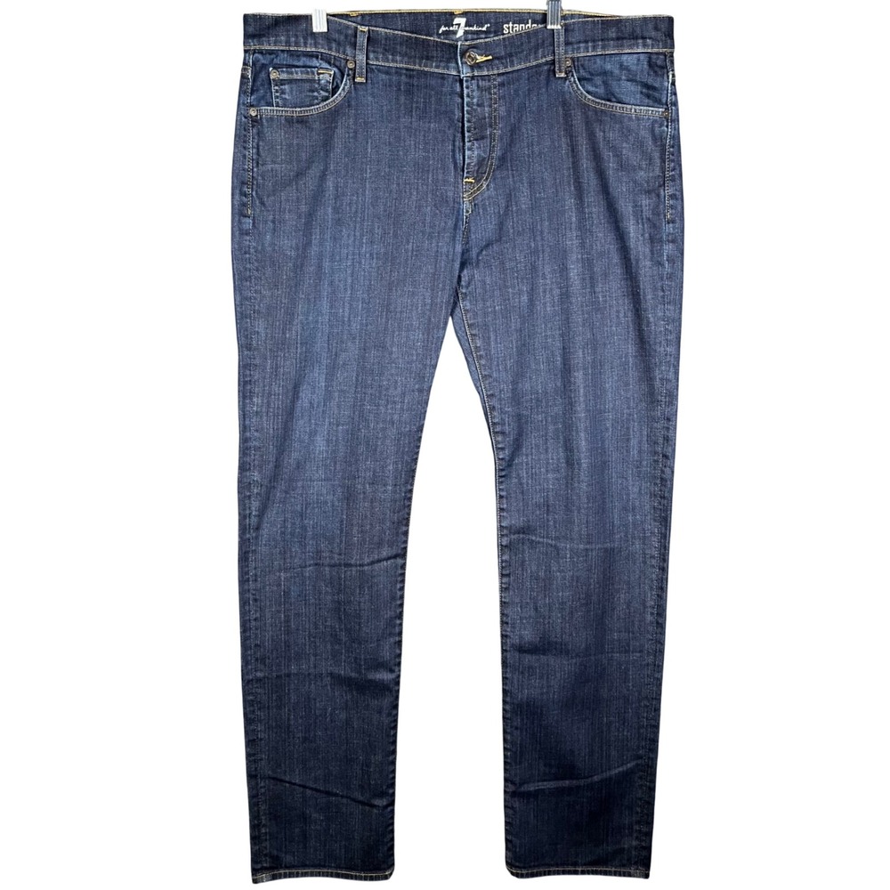 7 For All Mankind Standard Jeans Mens 40 Dark Wash Indigo Straight Leg Denim